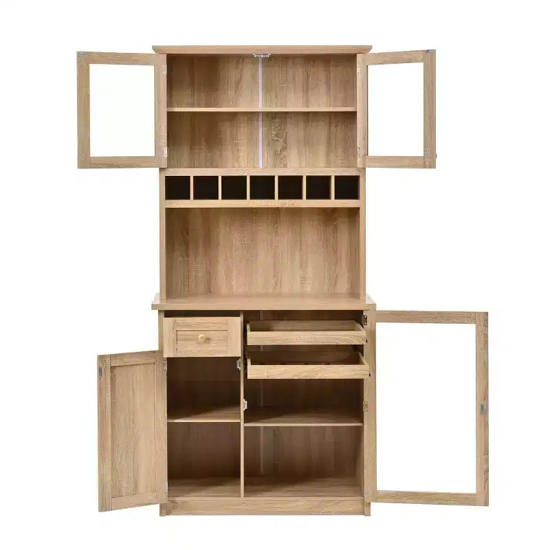 Küchenvorratsschrank, 75 hoch, mit Glastüren