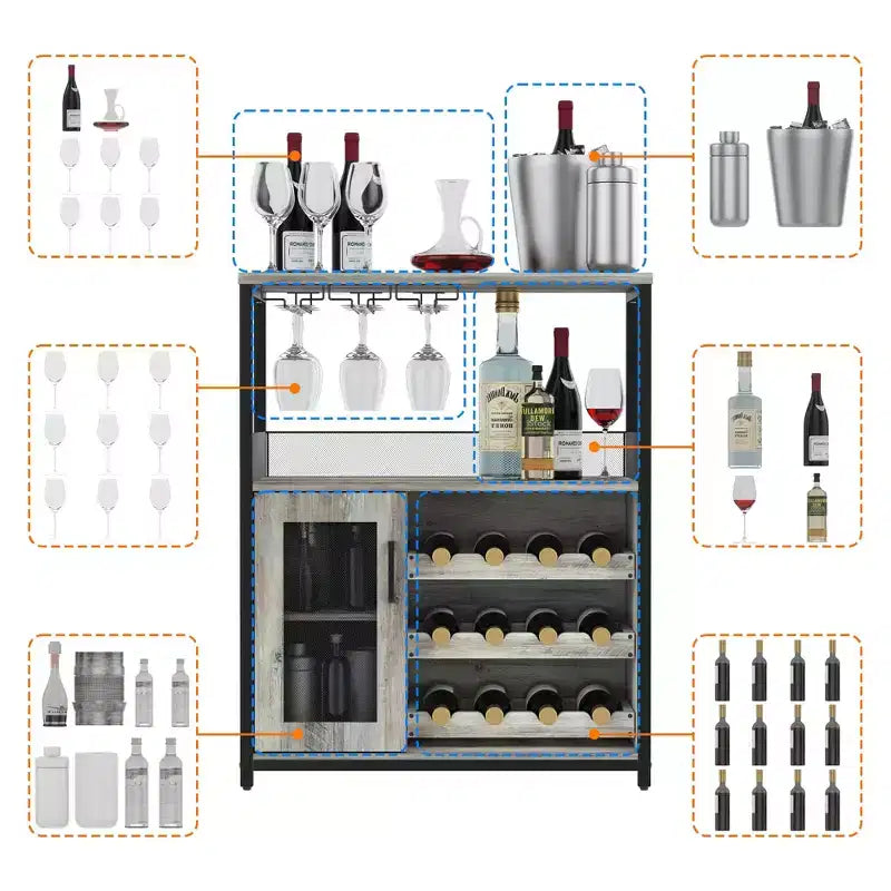 Meubles de bar DobleePy, armoires à vin, buffets, étagères réglables, adaptés aux petits bars dans les cuisines et les restaurants, couleur rétro