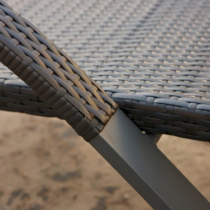 Ensemble de 4 chaises longues de patio d’extérieur en aluminium Deco