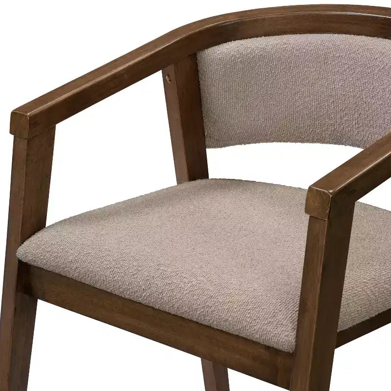 Ensemble de salle à manger Simon 5 pièces, en hévéa, style moderne du milieu du siècle, avec chaises revêtues de bouclé, de Christopher Knight Home