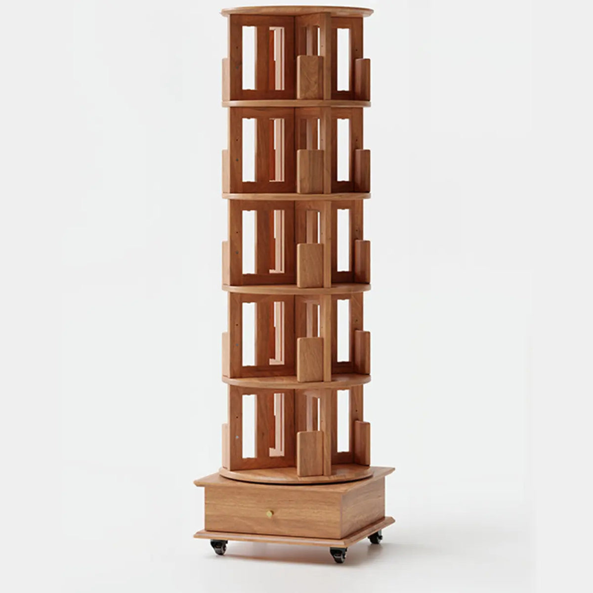 Wooden Vertical Narrow Rotating Bookcase