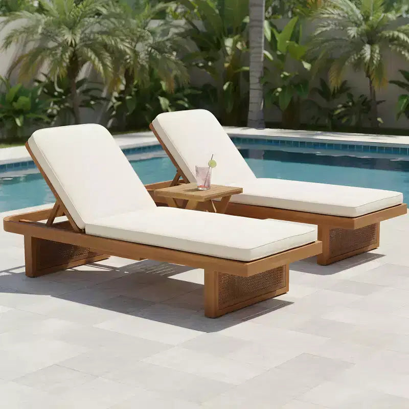 Ensemble de salon de jardin Christopher Knight Home Wino de 3 pièces en bois d’acacia et rotin, avec coussin et table à lattes