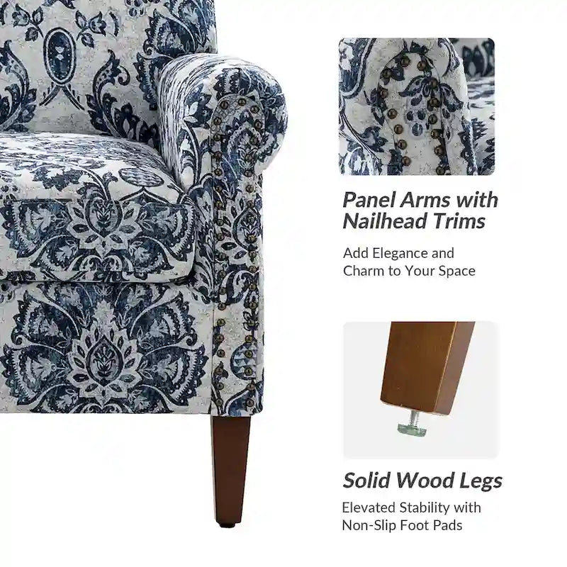 Giampiero fauteuil voor de woonkamer met siernagels, set van 2, van HULALA HOME