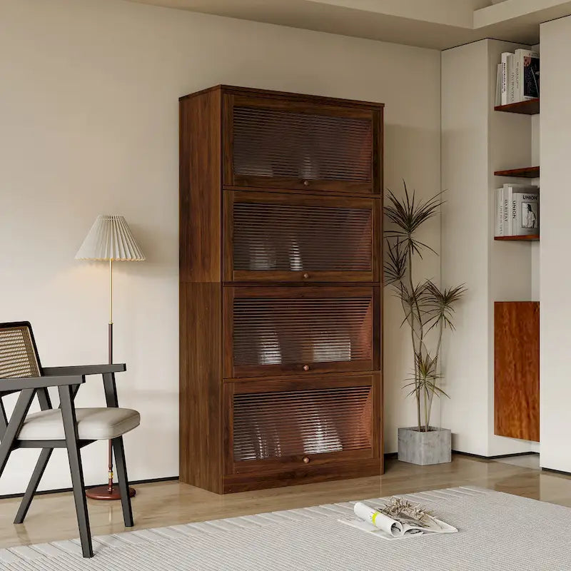 Contemporary Glass Doors Office Storage Cabinet