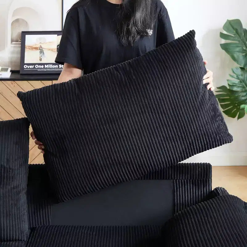 64.5 3-in-1-Schlafsofa aus Cord mit ausziehbarem Bett