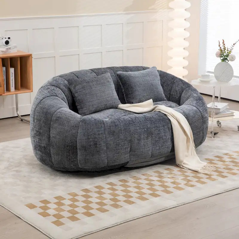 GDFStudio - Divano relax a 2 posti Laurel in ciniglia con schiuma ad alta densità e comfort extra