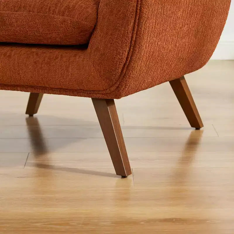 Fauteuil d'appoint confortable en flanelle jacquard Art Leon avec pieds en bois