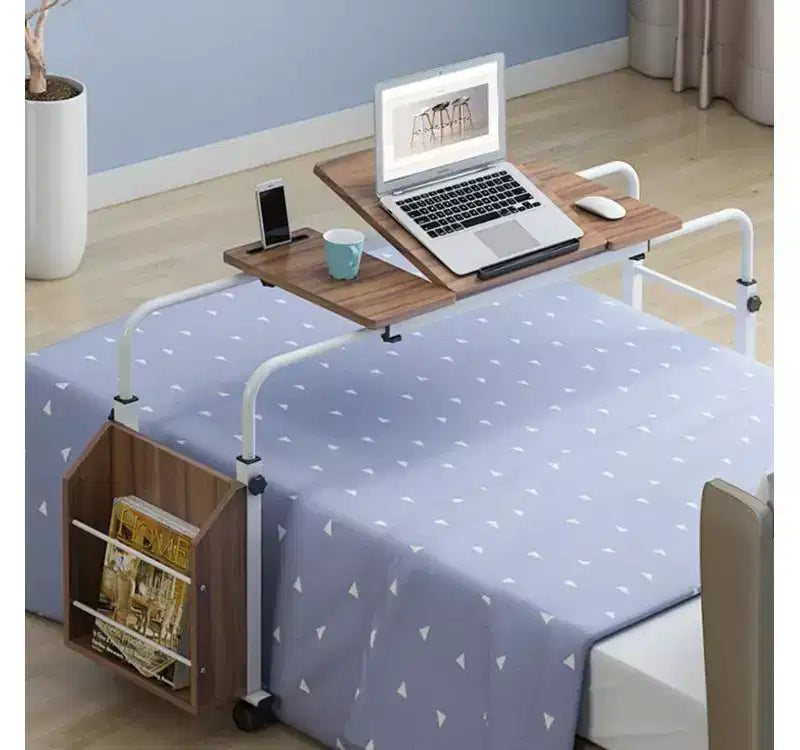 Bureau de chevet, bureau pour ordinateur, table pliante à plateau plat pour chambre d’étudiant, bureau pliant réglable pour lire et écrire