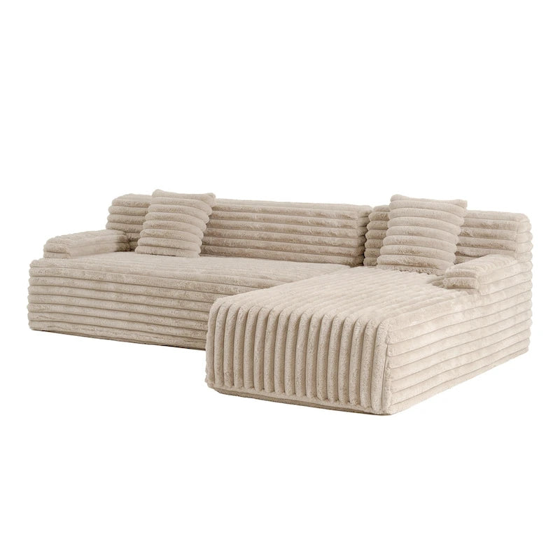 Cloud-Ecksofa, modernes Polstersofa mit 2 Zierkissen, frei kombinierbares Sofa, modulares Ecksofa in L-Form