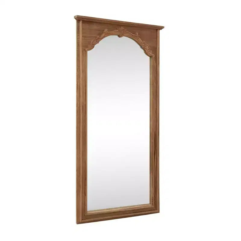 Miroir pleine longueur en bois massif avec gravure de fleurs de cerisier - 180x90x4cm (support non inclus)