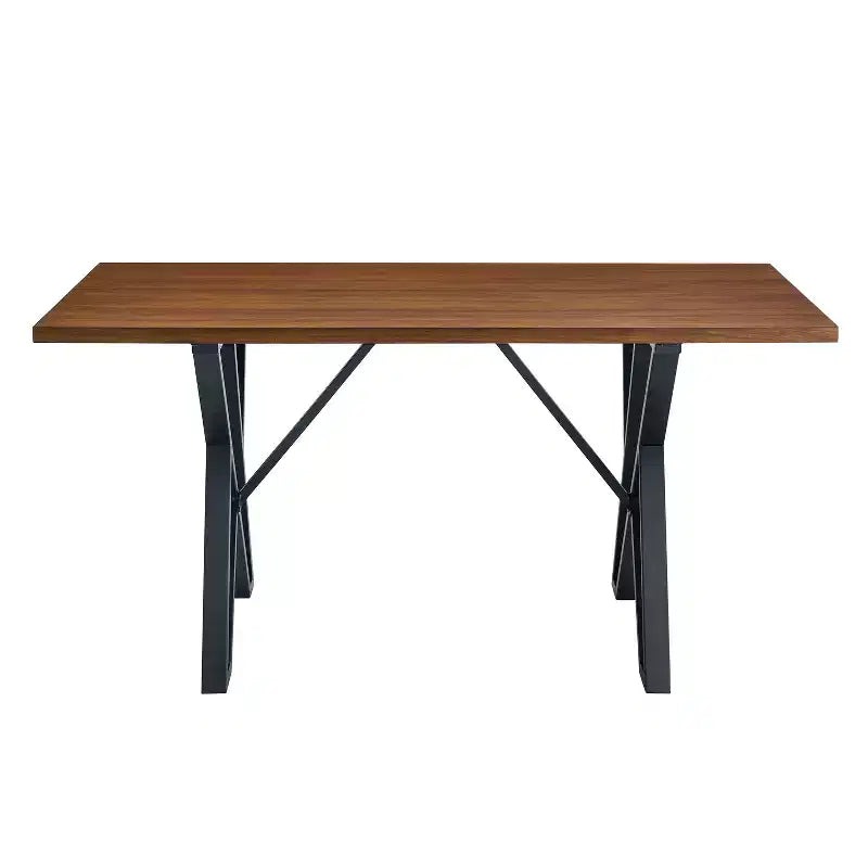 Set da pranzo da 5 pezzi con 4 sedie e tavolo rotondo/quadrato, nero+naturale/noce-ModernLuxe