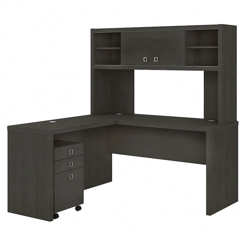 Bureau d’angle L Echo avec rehausse et tiroirs
