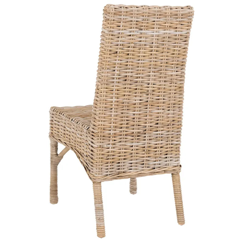 SAFAVIEH Karyl Esszimmerstuhl aus unbehandeltem Natur-Rattan (2er-Set) - 18.5 x 18.5 x 38.1 - 19Wx19Dx38H