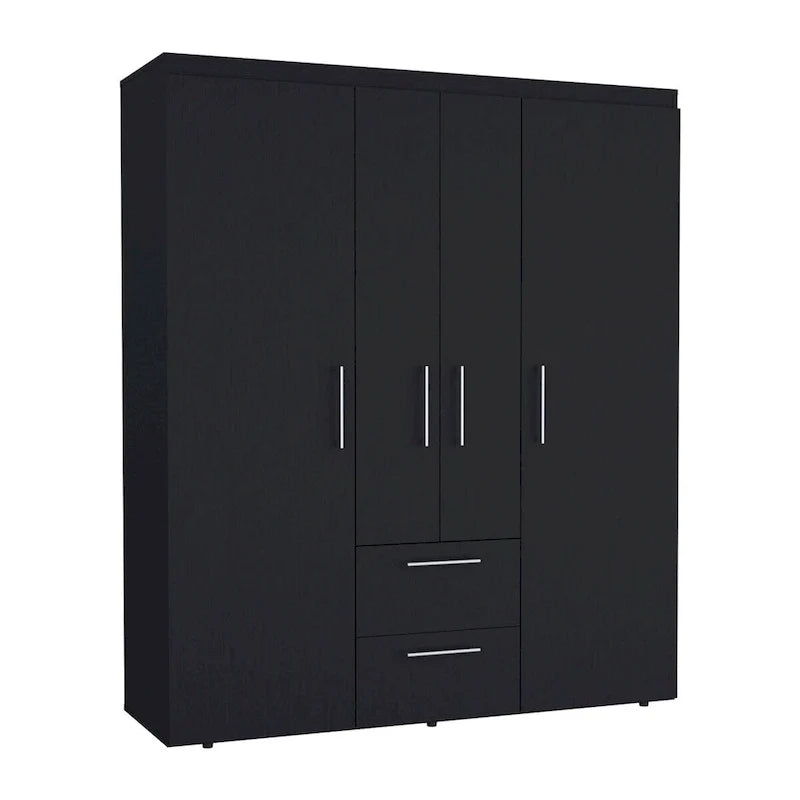 Armoire Bariloche avec tringles de penderie, étagères et 2 tiroirs
