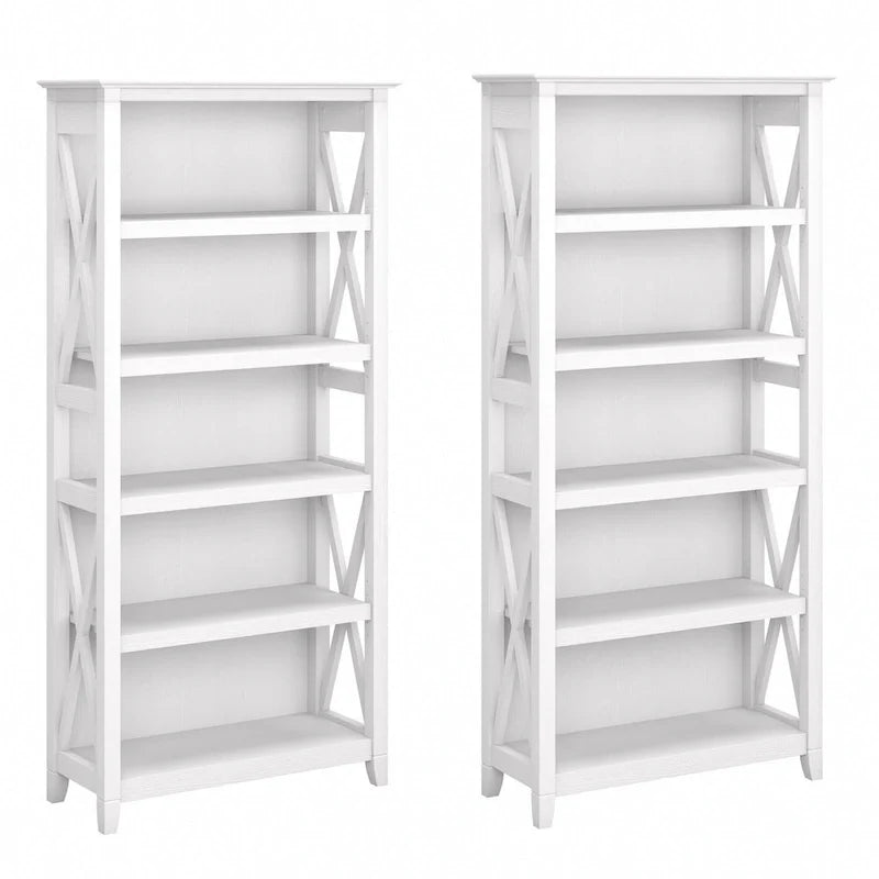 Boekenkast met 5 planken uit de Key West-serie van Bush Furniture