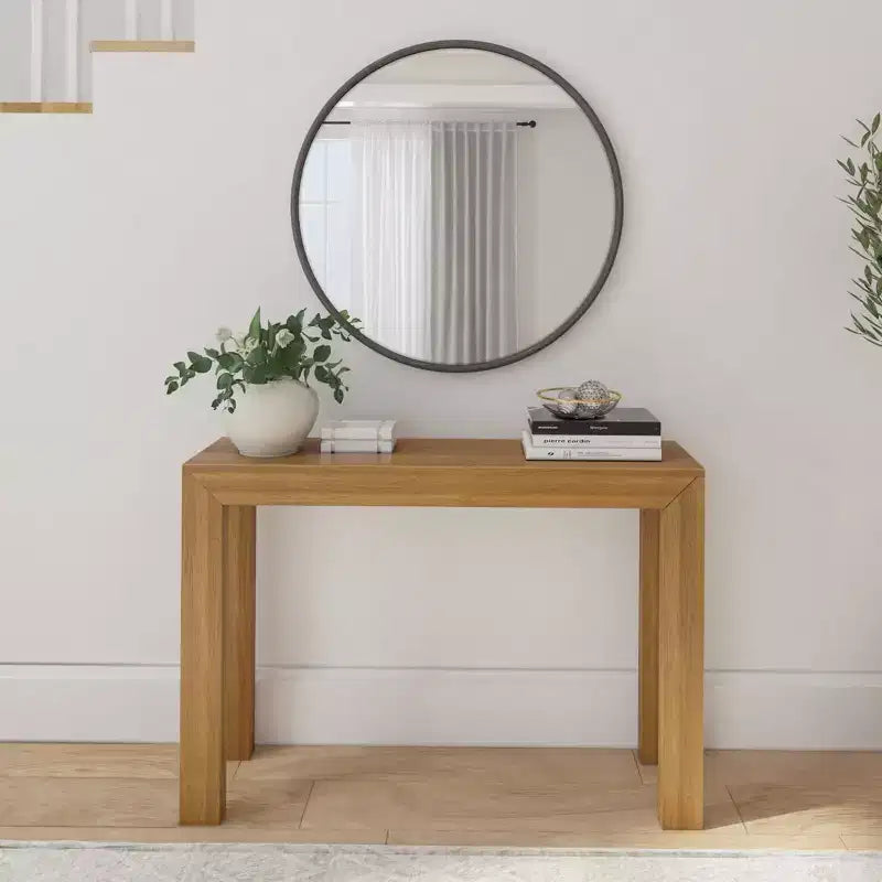 Plank+Beam 46 moderne console tafel van massief hout, smalle haltafel, voor achter de bank