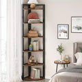 LITTLE TREE Bibliothèque d’angle à 6 niveaux de 70.9, brun rustique