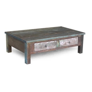 Handgemaakte salontafel van oud gerecycled hout (India)