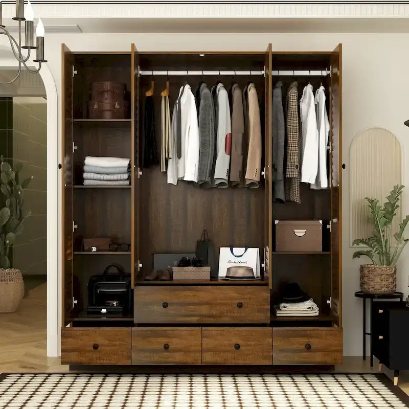 Kleiderschrank für Schlafzimmer mit Kleiderstange und Schublade