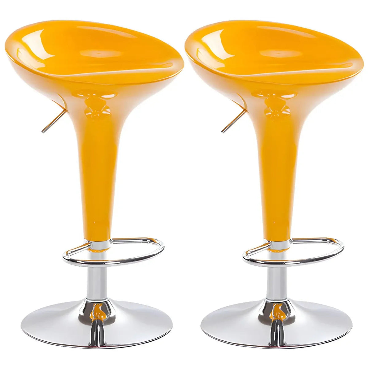 Drehbarer Barhocker aus Kunststoff und Chrom, höhenverstellbar