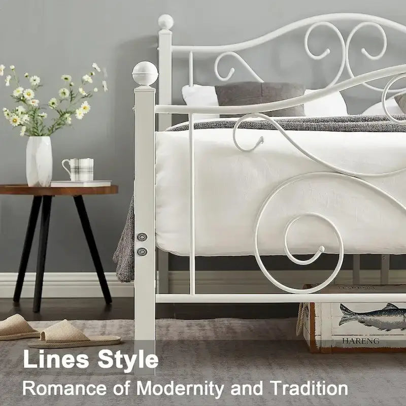 Javlergo Victoria metalen bedframe met hoofdbord en voetbord