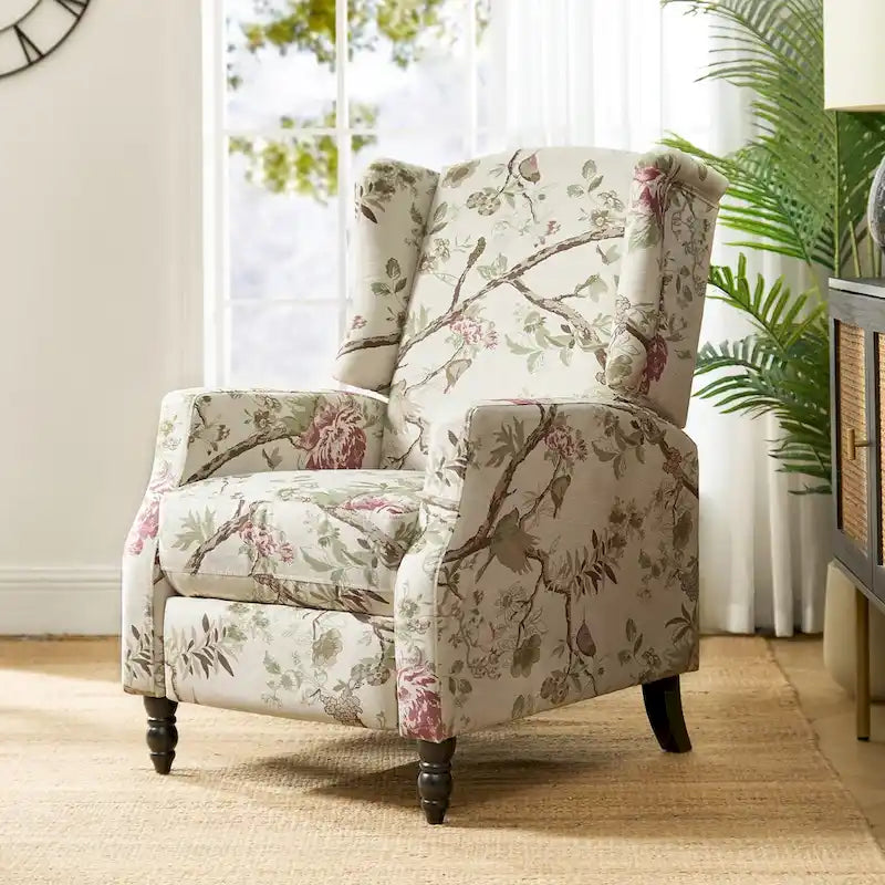Handmatige relaxfauteuil in mid-century modern-stijl met wingback-ontwerp