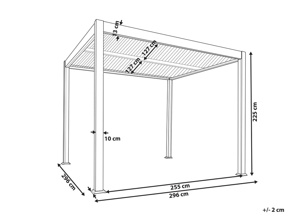 Gazebo en métal 296 cm 296 cm noir