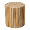 Table d’appoint ronde Prelude East at Main, beige : en teck, sans assemblage, pour l’intérieur et l’extérieur