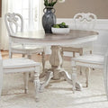 Ronde eettafel met voet in Magnolia Manor-stijl en uitschuifbare bladen - 2 afwerkingen