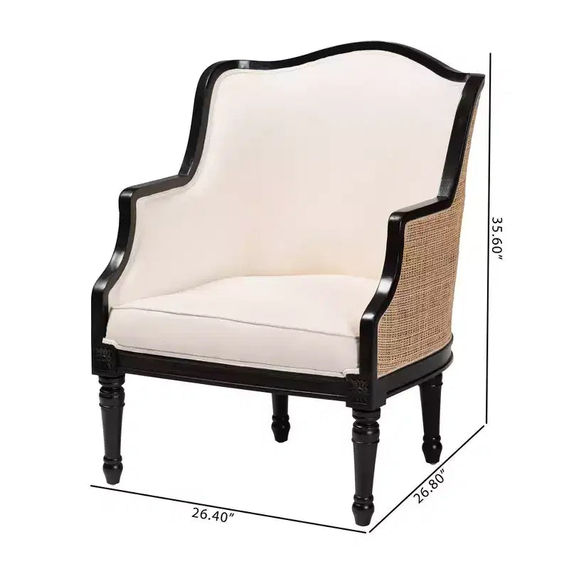 Poltrona decorativa in tessuto e legno bali & pari Elizette