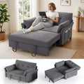 Divano letto Dyonery 51 3 in 1, divanetto trasformabile con letto estraibile, schienale regolabile, rivestimento in lino