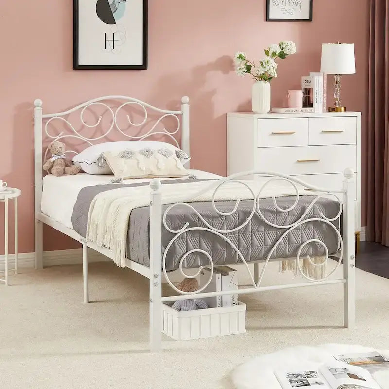 Javlergo Victoria metalen bedframe met hoofdbord en voetbord
