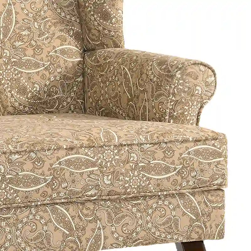 Set di 2 poltrone tradizionali con schienale ad ali, imbottite