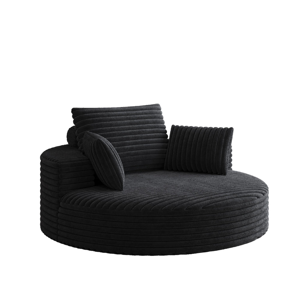 Einzelsessel mit Cord-Chenille-Bezug und Schaumstoffpolsterung, drehbar
