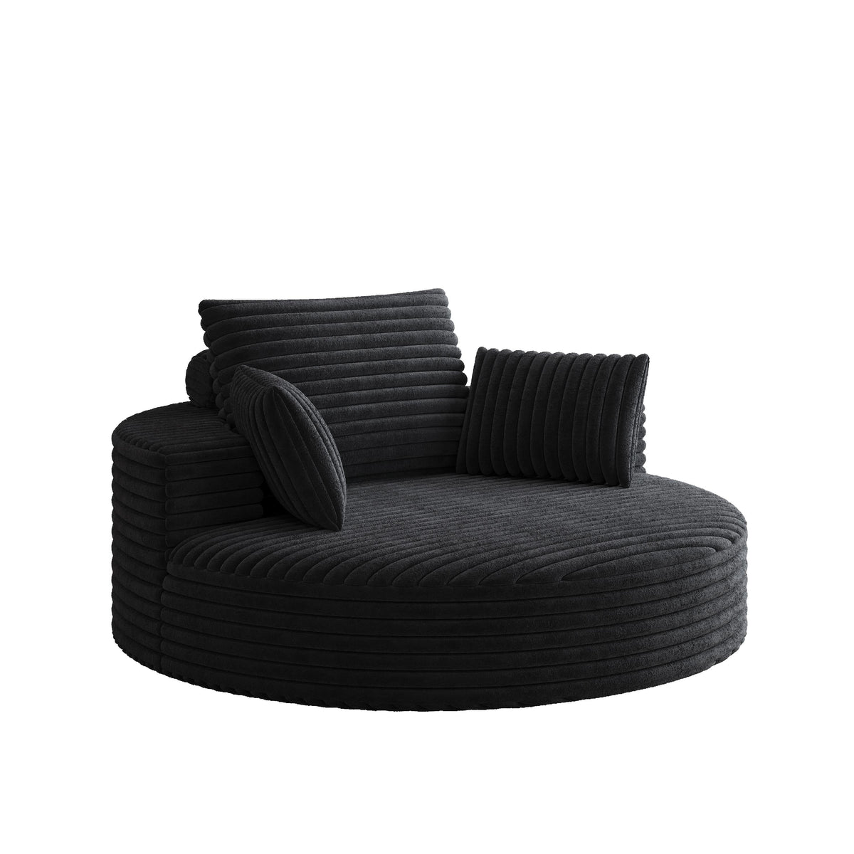 Einzelsessel mit Cord-Chenille-Bezug und Schaumstoffpolsterung, drehbar