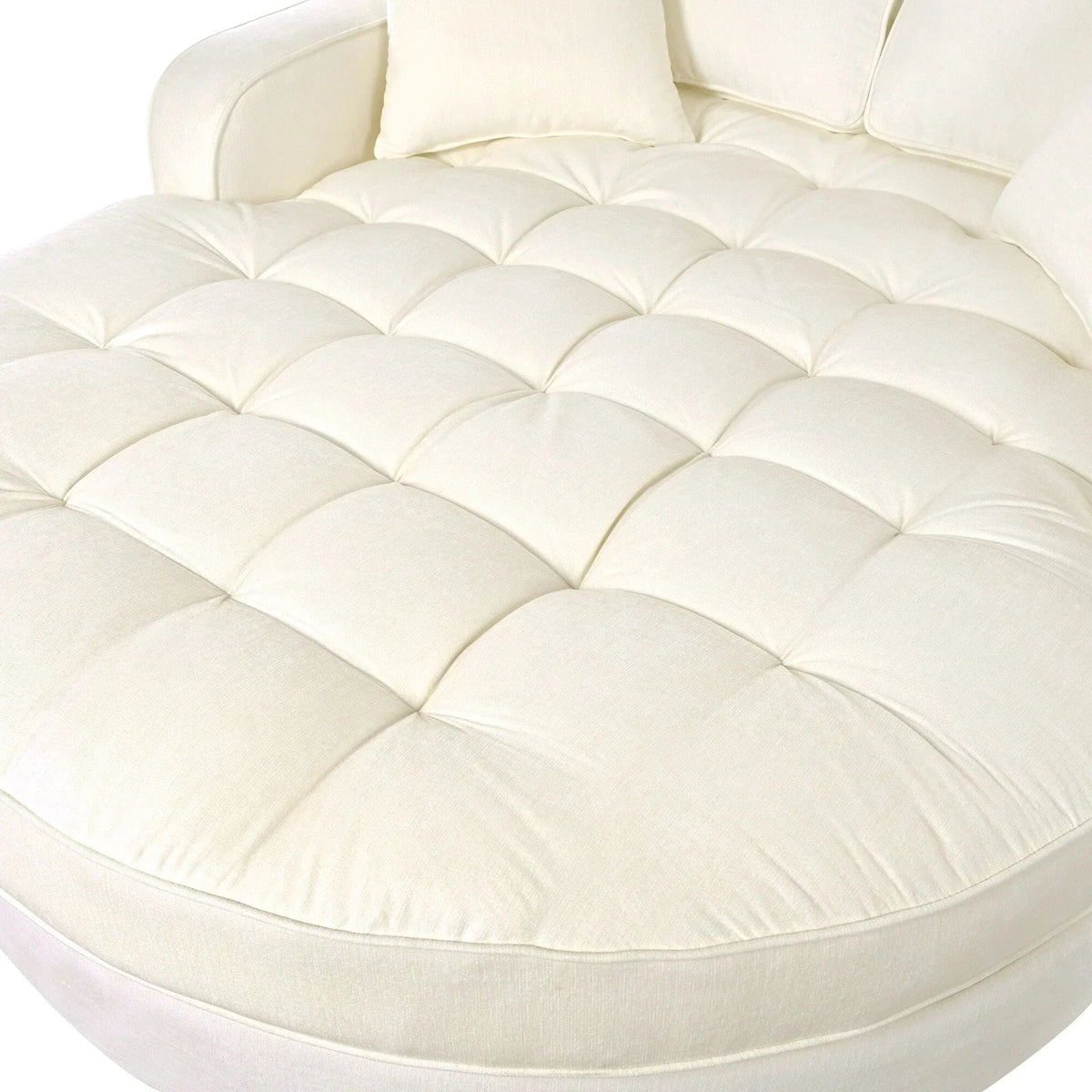 Chaiselongue-Schlafsofa aus Chenille, gepolstertes Sofa mit gesteppter Rückenlehne und 2 abnehmbaren Kissen für das Wohnzimmer