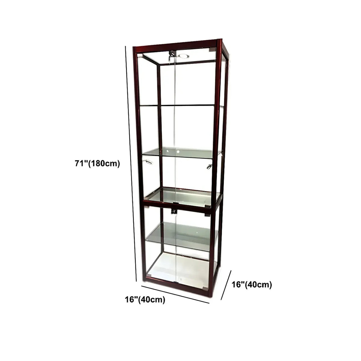 Moderner rechteckiger Vitrinenschrank aus schwarzem Glas