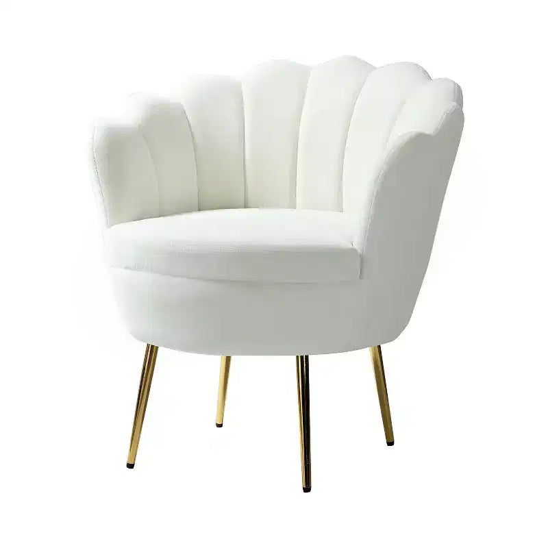 Comfy Barrel Chair with Golden Metal Legs, Living Room Accent Chair