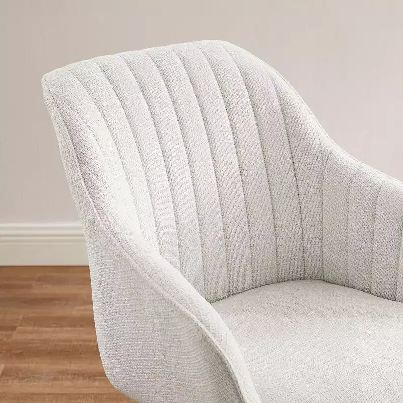 Art Leon comfortabele draaibare fauteuil van stof met poten van massief eikenhout