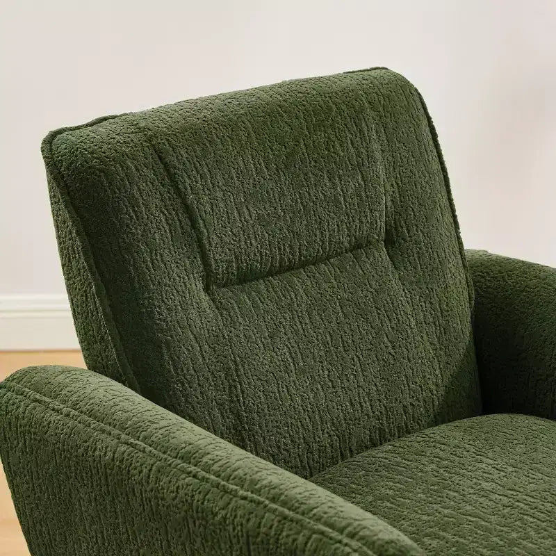 Fauteuil d'appoint confortable en flanelle jacquard Art Leon avec pieds en bois