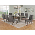 Best Quality Furniture 9-delige rustieke uitschuifbare grijze eethoek