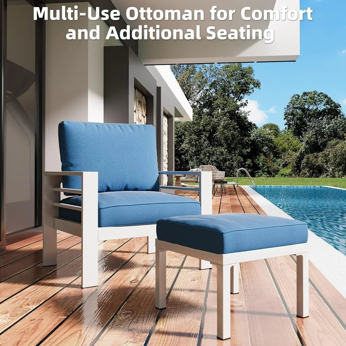 Ensemble de mobilier de jardin en aluminium AECOJOY de 7 pièces, salon de jardin