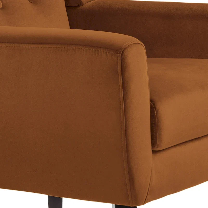 Set van 2 fluwelen fauteuils met armleuningen voor de woonkamer