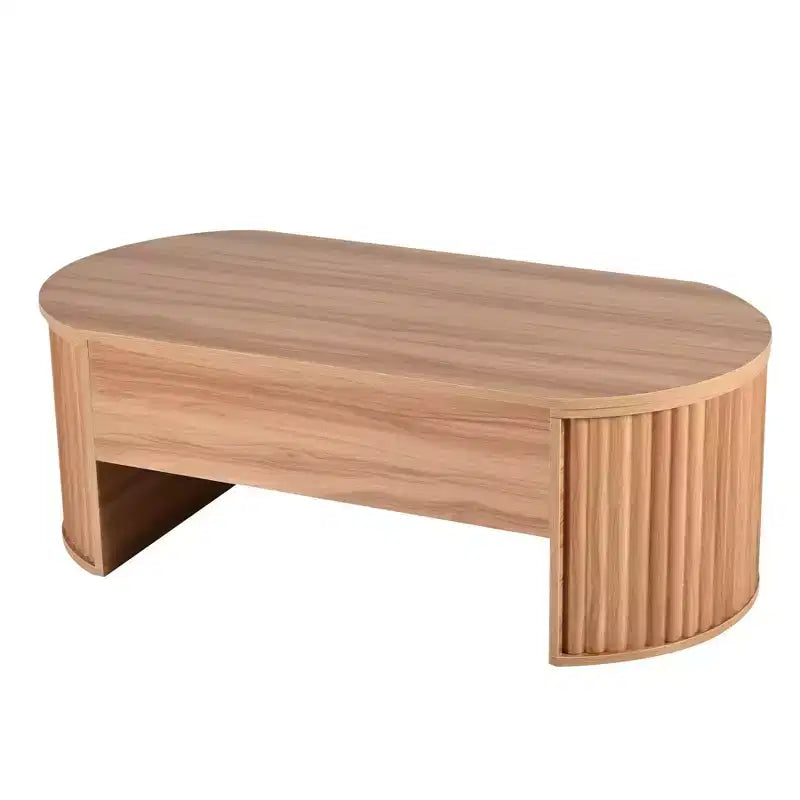 Salontafel van 47.2 met hefblad, ovale houten middentafel met verborgen opbergruimte, moderne cocktailtafel voor de woonkamer, slaapkamer of het kantoor