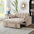 4-in-1-Zweisitzer-Schlafsofa mit Armlehnen und Aufbewahrungstaschen, multifunktionales, getuftetes Ausziehsofa mit verstellbarer Rückenlehne