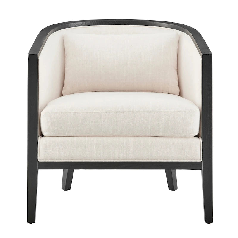 Tillman linnen fauteuil met rotan