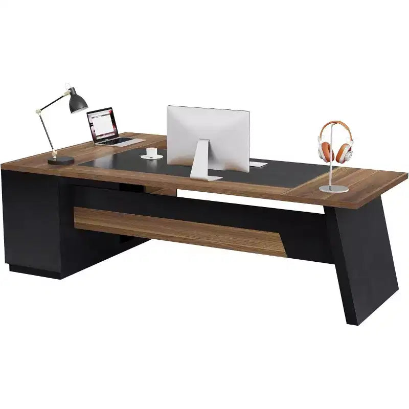 Bureau de direction moderne en forme de L de 78 Lantine avec tiroirs et classeur latéral
