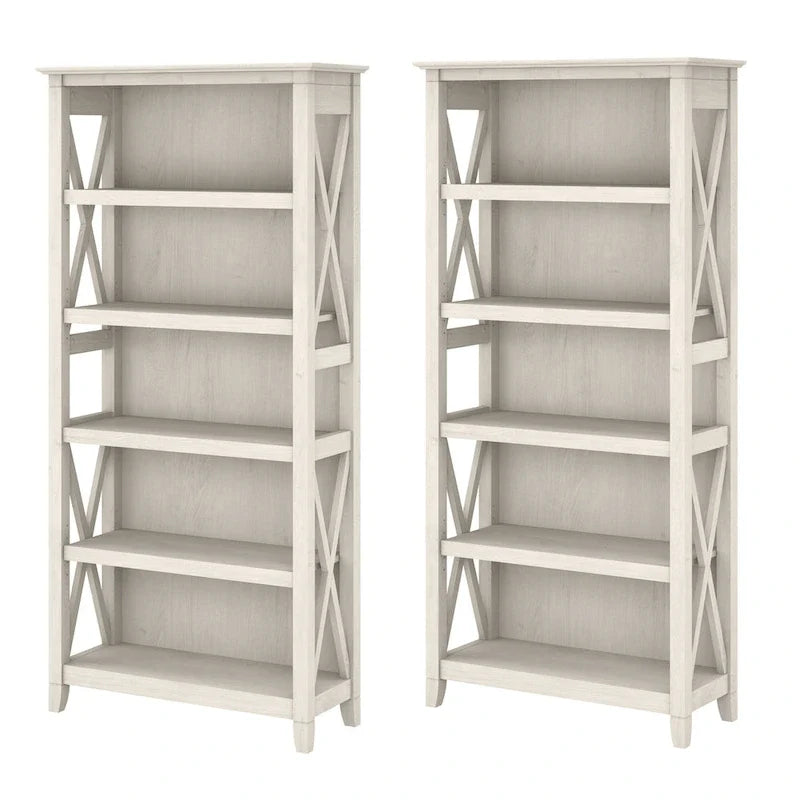 Boekenkast met 5 planken uit de Key West-serie van Bush Furniture