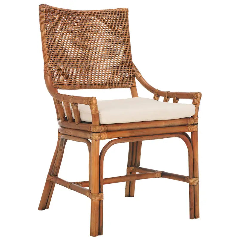 Coastal Rattan Cushion Chair 22 W x 24 L x 37 H 22W x 24D x 37H