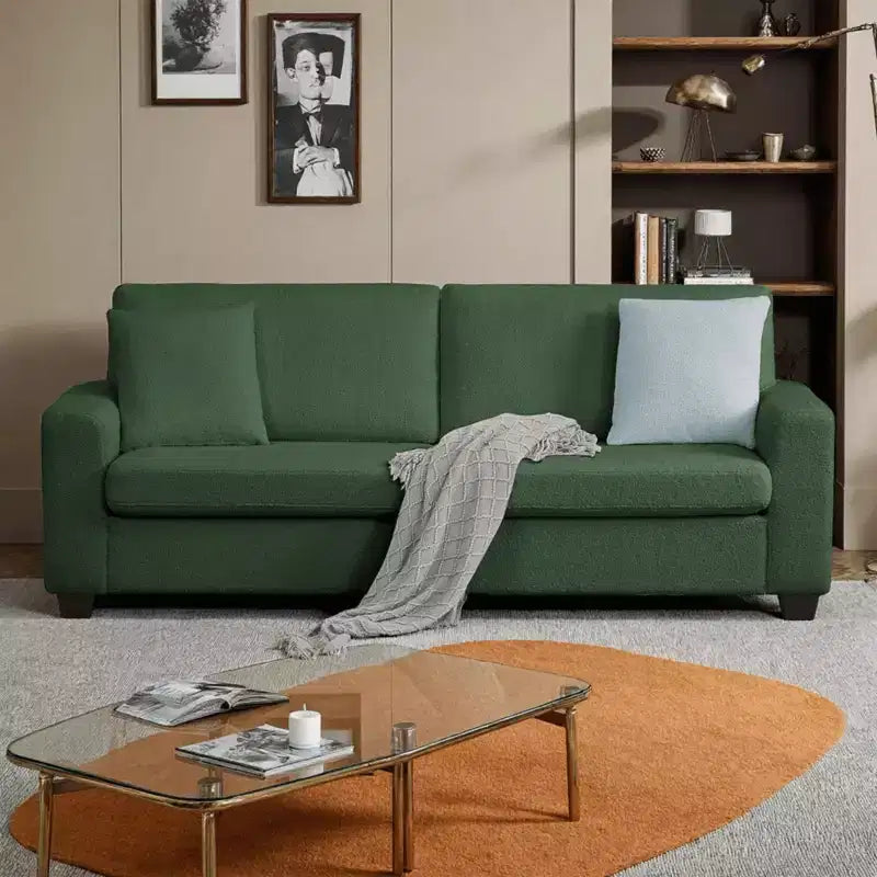 Modernes 3-Sitzer-Sofa, 83W, mit tiefer Sitzfläche, weichem Stoff, breiten Armlehnen und abnehmbarem, waschbarem Kissenbezug
